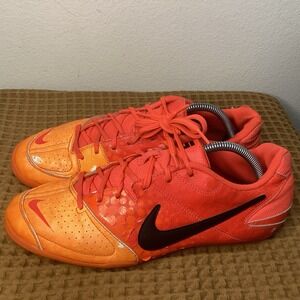 Nike 5 ELASTICO INDOOR PRO IC Sz 10.5 LEATHER SOCCER SHOE 415131-608 Red Orange